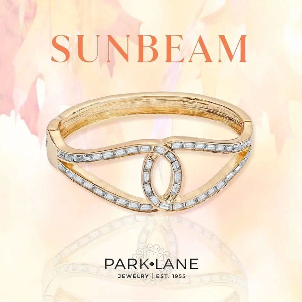 Park Lane SUNBEAM Crystal & Gold Bangle Cuff Bracelet